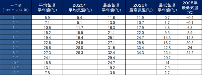 年間気温表