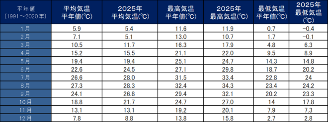 年間気温表