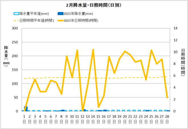 宿毛市1月降水量・日射量