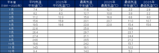 年間気温表