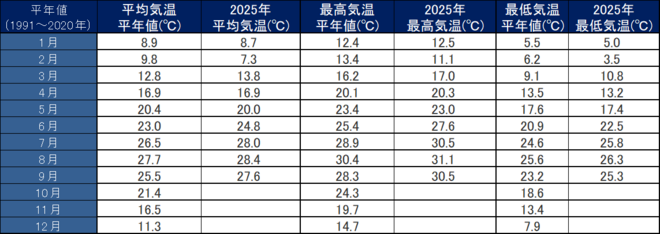 年間気温表