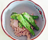 シシトウと豚肉の酢味噌あえ