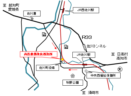 高吾農業改良普及所周辺地図