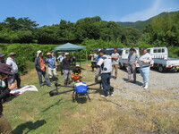 文旦ドローン防除実演会