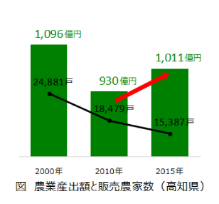 農業産出額と販売農家数